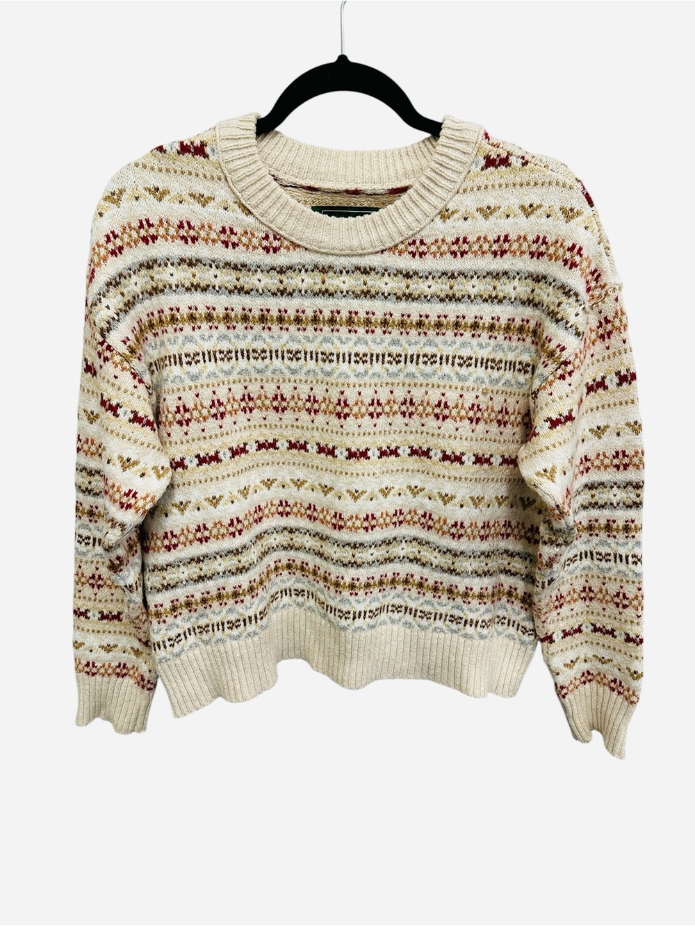 American Eagle Fair Isle Snowdrift Crewneck Cardigan Sweater Size S - Picture 3 of 11